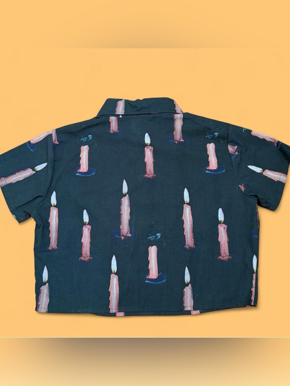 Samantha Pleet spooky Candle-Print collared crop top - Picture 2 of 3